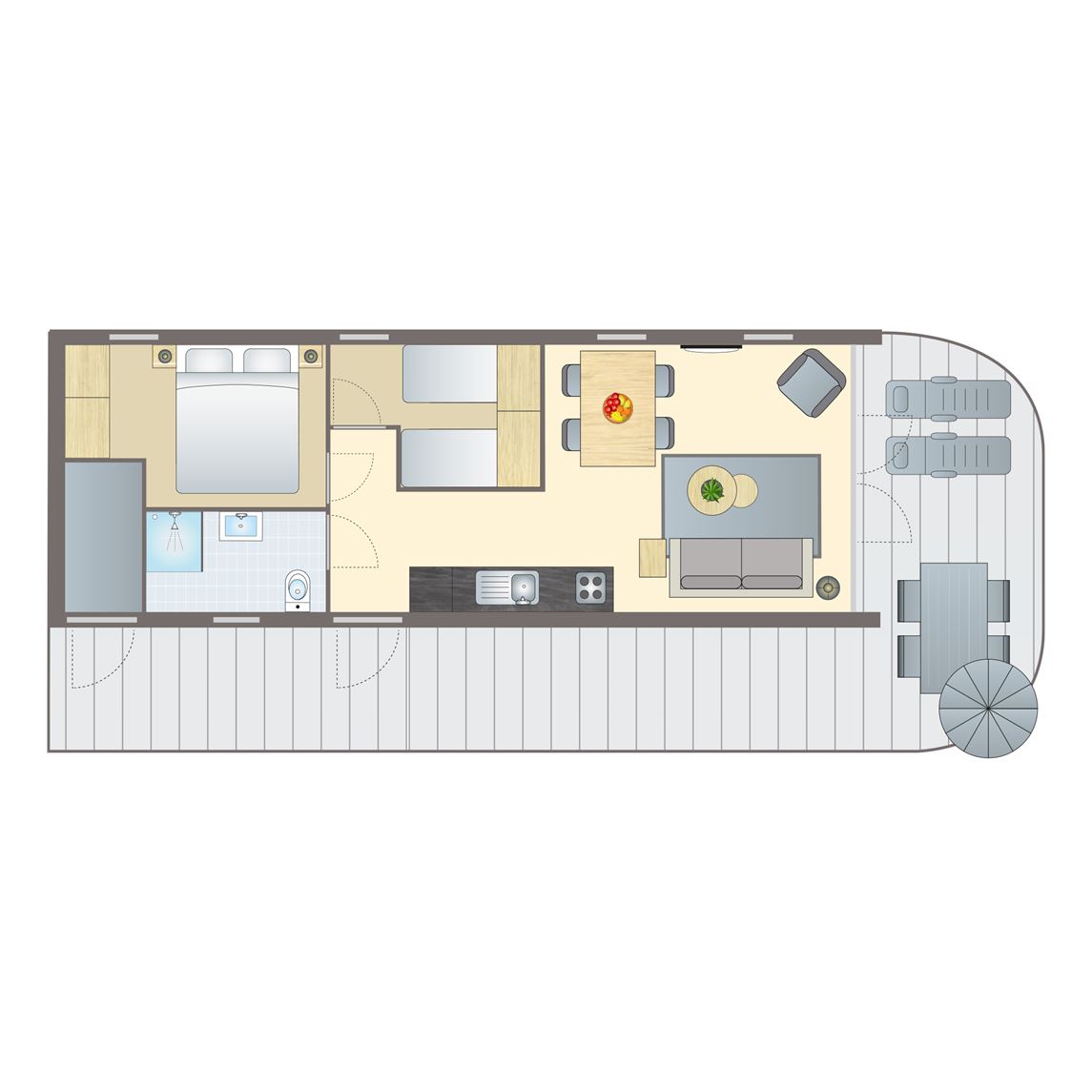 4-person lodge 4B2 on Glamping Resort Namur Nature